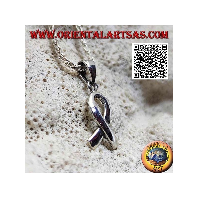 Ciondolo in argento "nastro rosa", simbolo della campagna sulla sensibilizzazione sul tumore al seno