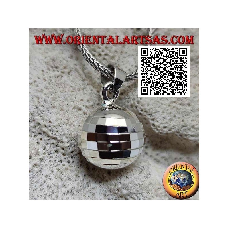 Colgante de plata "Llamada de los Ángeles" con cuadrados especulares (Ø 14 mm.)