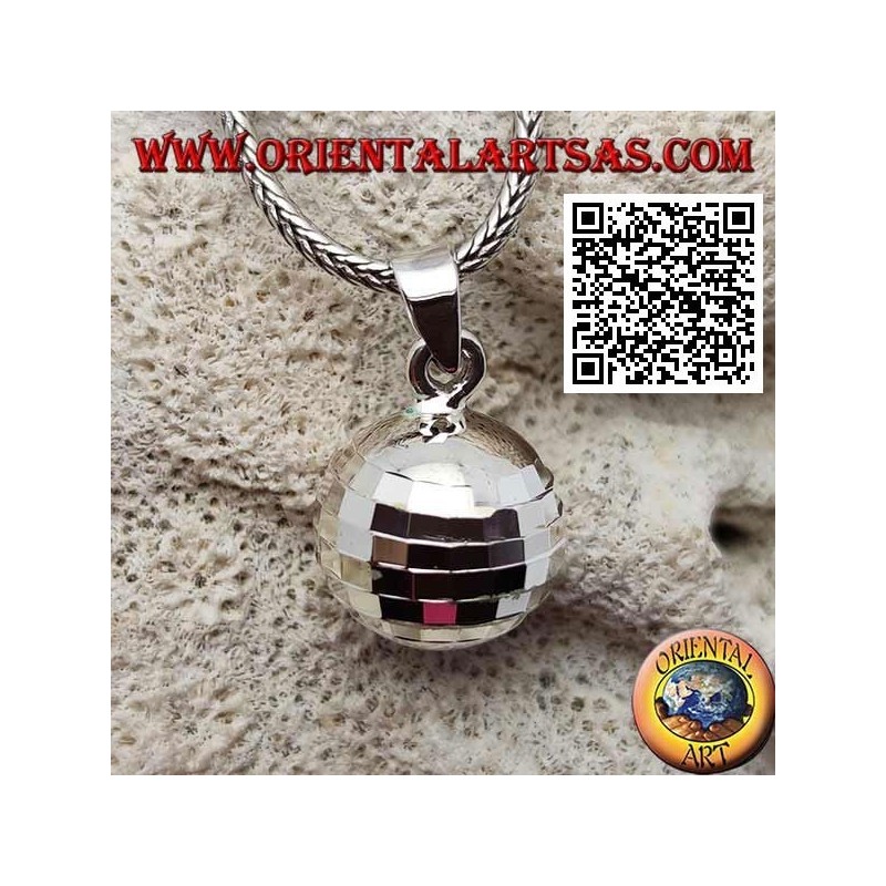 Colgante de plata "Llamada de los Ángeles" con cuadrados especulares (Ø 14 mm.)