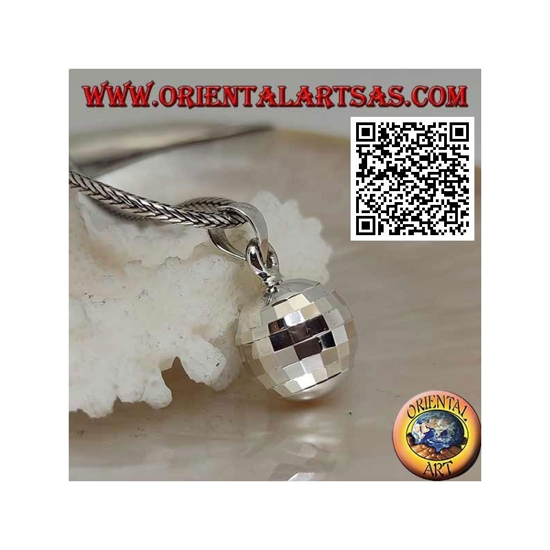 Colgante de plata "Call Angels" con cuadrados especulares (Ø 13 mm.)