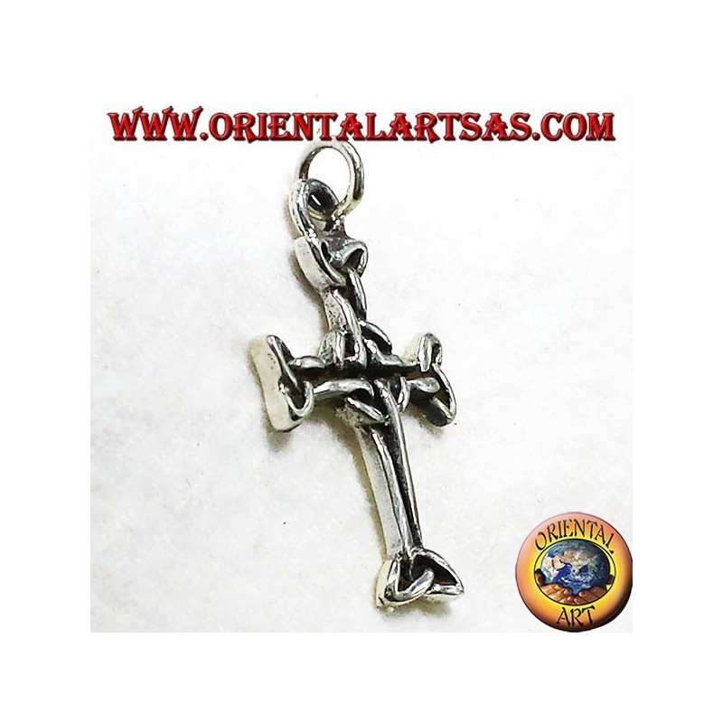 Keltisches Kreuz-Anhänger mit Silber triskell
