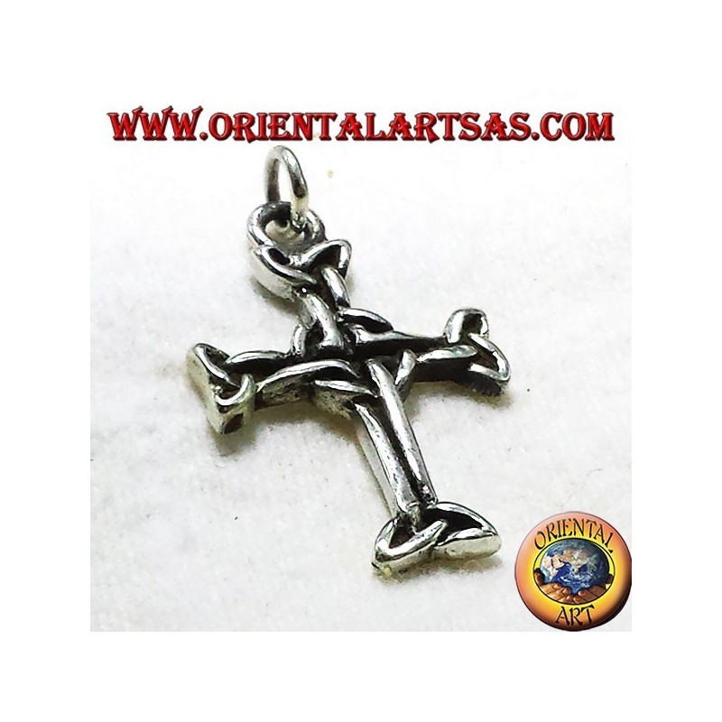 Keltisches Kreuz-Anhänger mit Silber triskell
