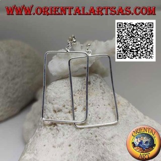 Pendientes de plata con lóbulo y alambre colgante rectangular redondeado