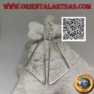 Pendientes de plata con lóbulo y alambre colgante rectangular redondeado