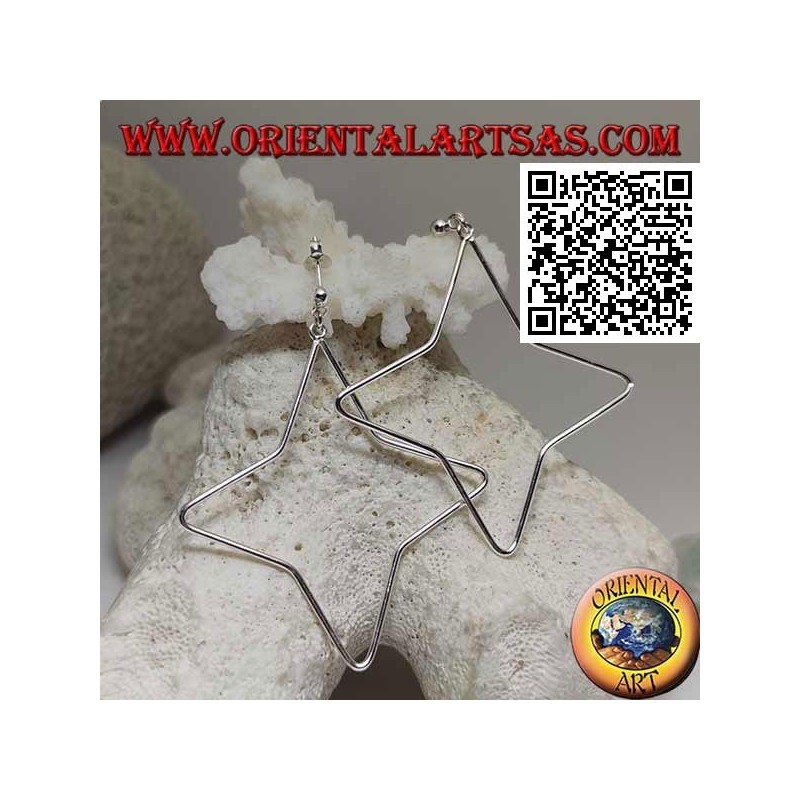 Boucles d'oreilles lobe en argent avec pendentif étoile à 4 branches