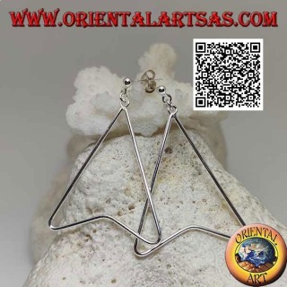 Pendientes de plata con lóbulo con alambre en forma de punta de flecha colgante