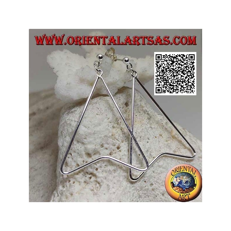 Boucles d'oreilles lobe en argent avec fil en forme de pendentif pointe de flèche