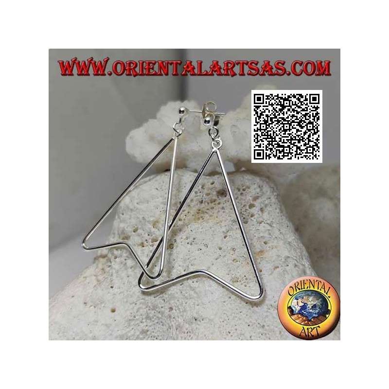 Pendientes de plata con lóbulo con alambre en forma de punta de flecha colgante