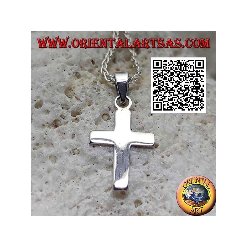 Silver flat and smooth Christian Latin cross pendant(16*11)