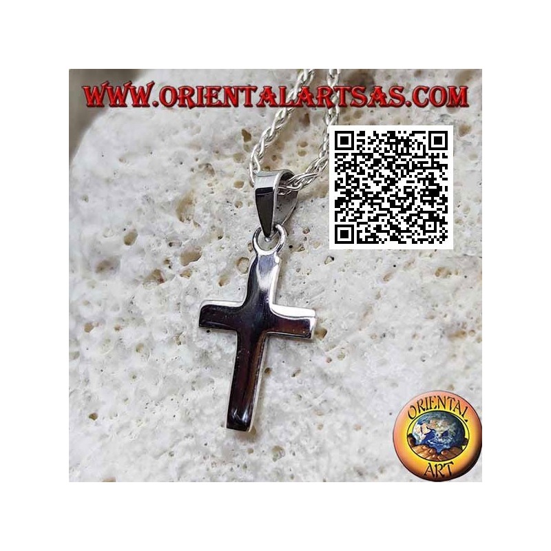 Silver flat and smooth Christian Latin cross pendant(16*11)