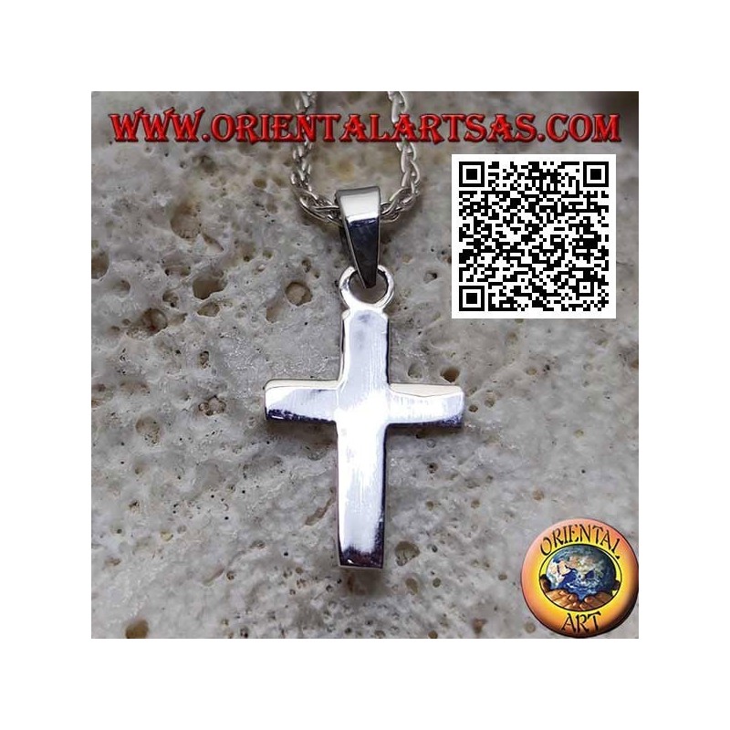 Silver flat and smooth Christian Latin cross pendant(16*11)