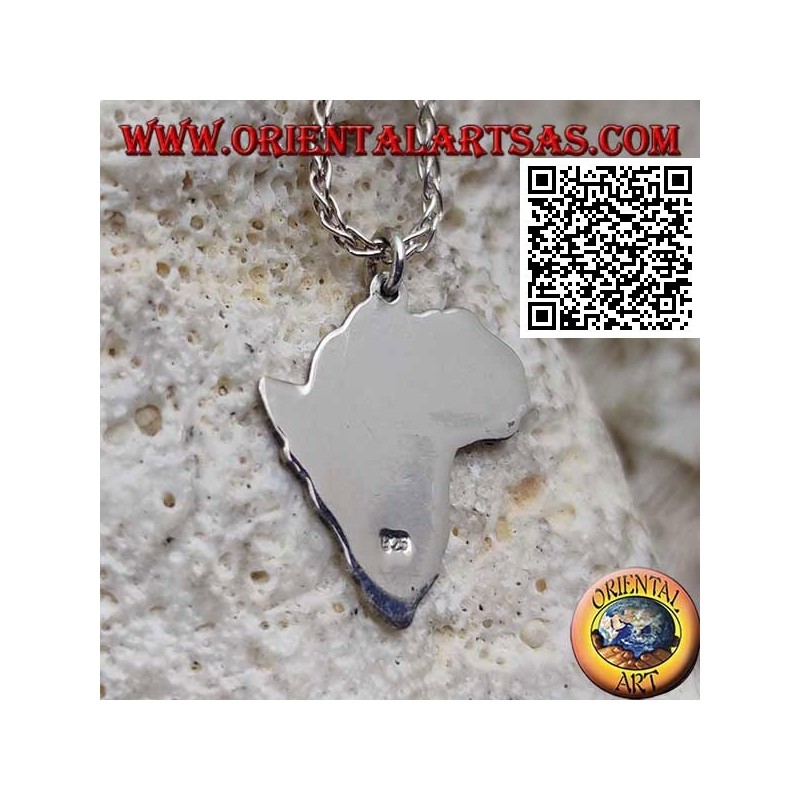 Silver pendant in the shape of Africa (continent) smooth and flat