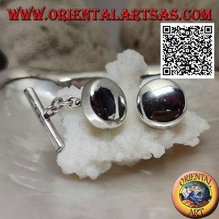 Gemelli per camicia da polso in argento 925‰ tondi e lisci, leggermente bombati (Ø 15 mm)