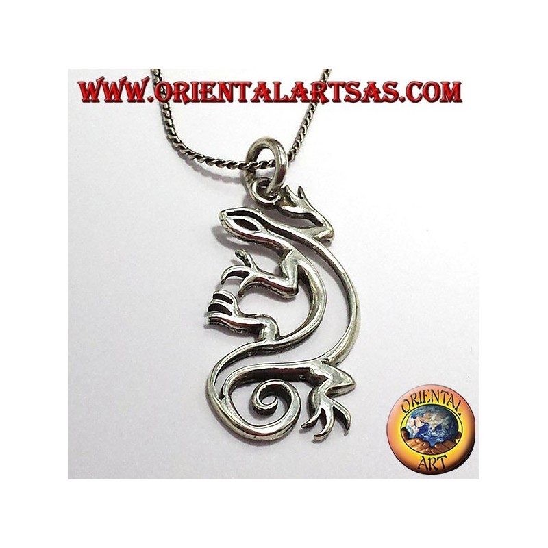 colgante en plata gecko
