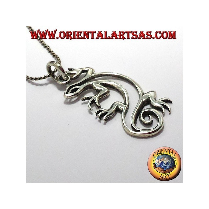 gecko pendentif en argent