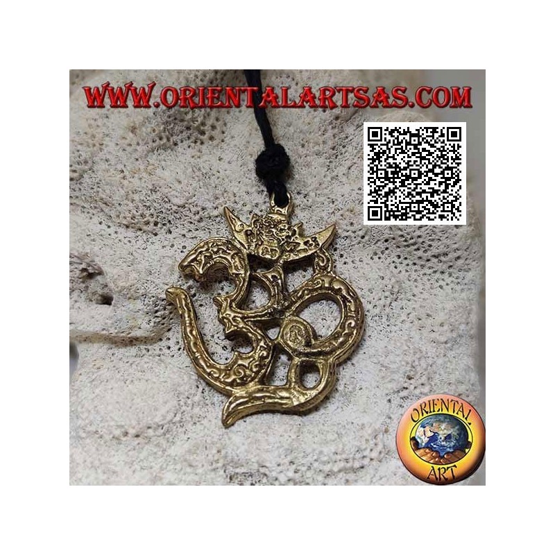 Pendentif en laiton décoré en forme d'Aum ou Om (ॐ), un terme hindou sanskrit