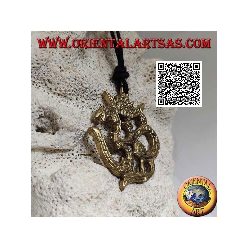 Pendentif en laiton décoré en forme d'Aum ou Om (ॐ), un terme hindou sanskrit