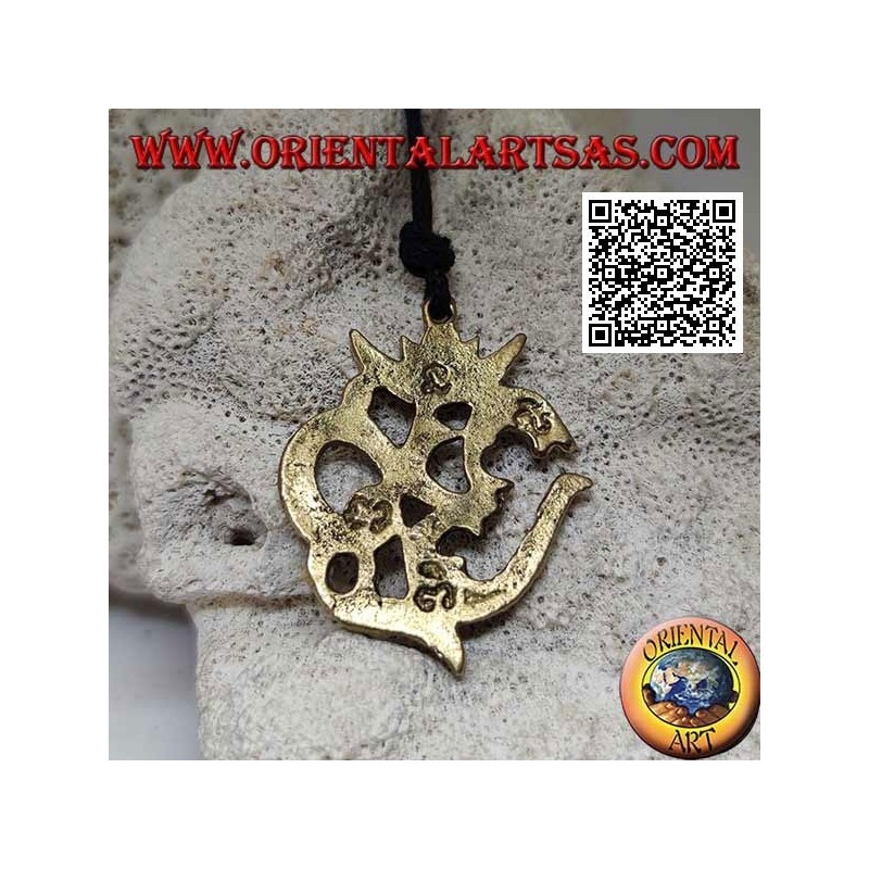 Brass pendant decorated in the shape of Aum or Om (ॐ), a Hindu Sanskrit term