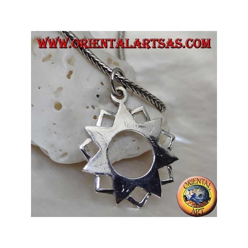 Colgante de plata de la estrella de siete puntas Eptagramma