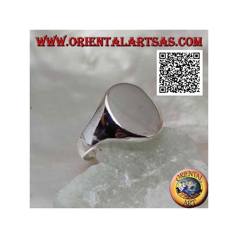 Bague phalange en argent ou pinky chevalier lisse (gravure sur demande)