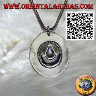 Pendentif en argent en forme de chapeau de shérif / cowboy