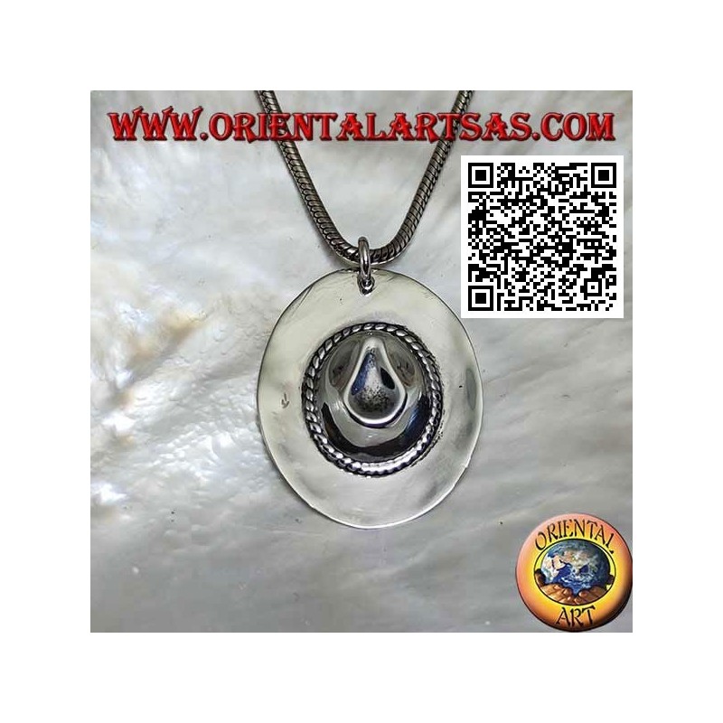 Pendentif en argent en forme de chapeau de shérif / cowboy