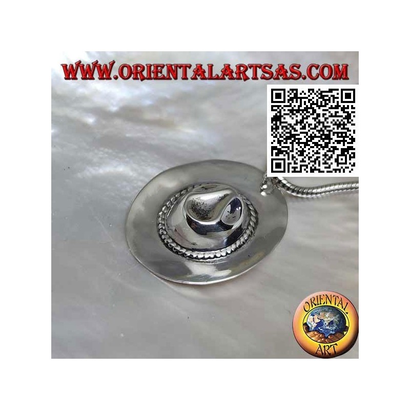 Pendentif en argent en forme de chapeau de shérif / cowboy