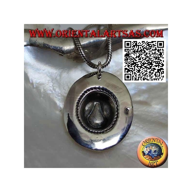 Colgante de plata en forma de sheriff / sombrero de vaquero