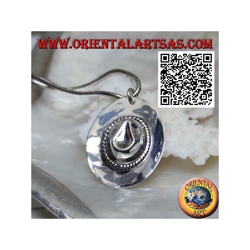 Colgante de plata en forma de sheriff / sombrero de vaquero