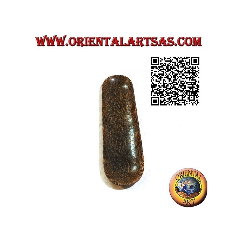Pocket emptier, elongated oval tray in coconut wood