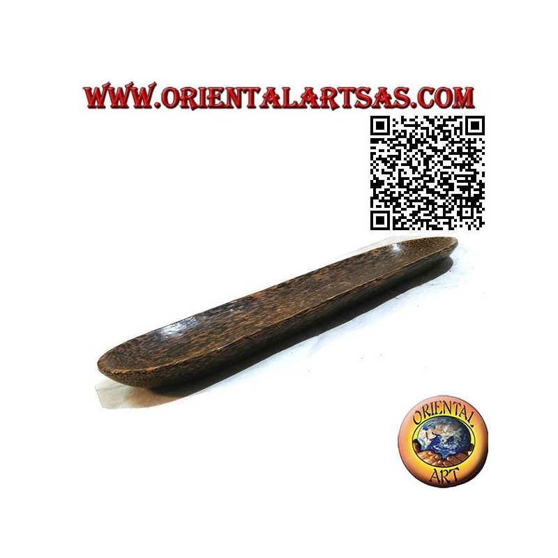 Pocket emptier, elongated oval tray in coconut wood