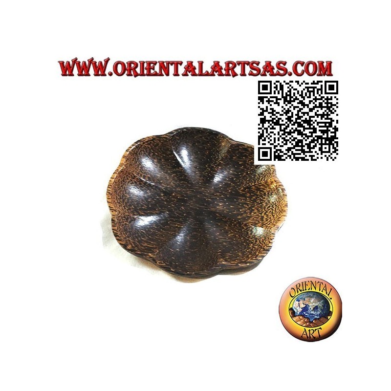 Round flower tray in coconut wood
