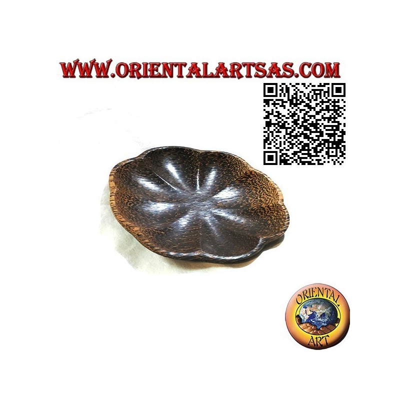 Round flower tray in coconut wood