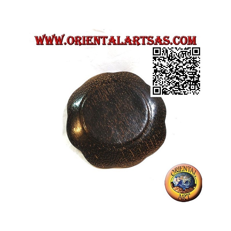 Round flower tray in coconut wood