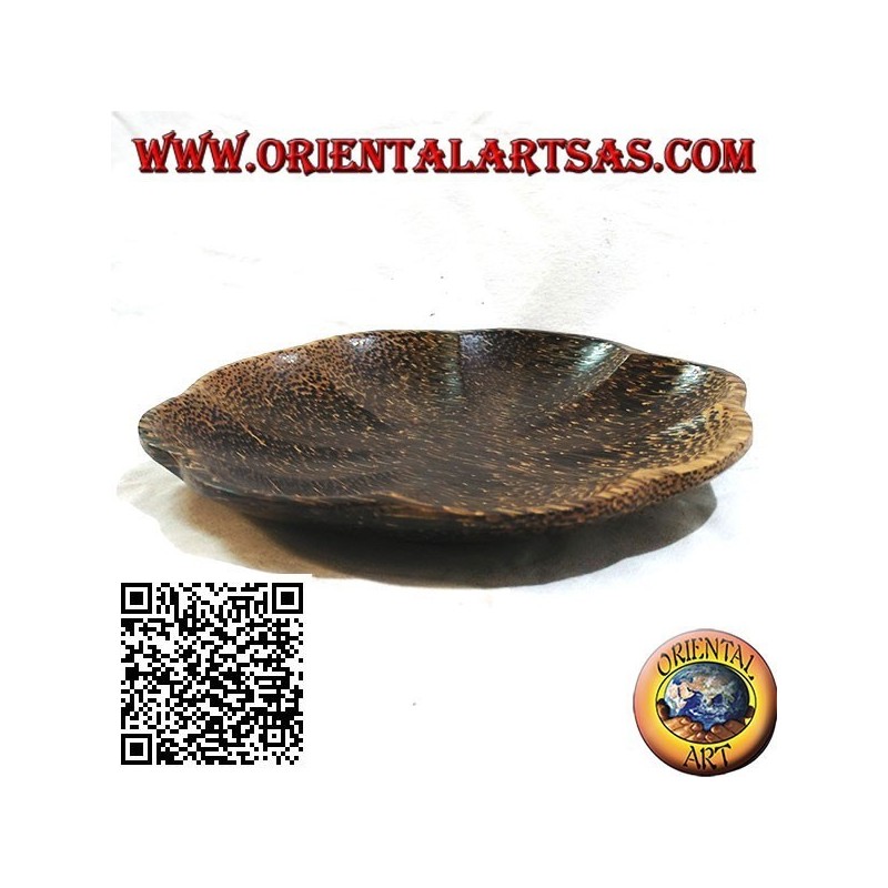 Round flower tray in coconut wood