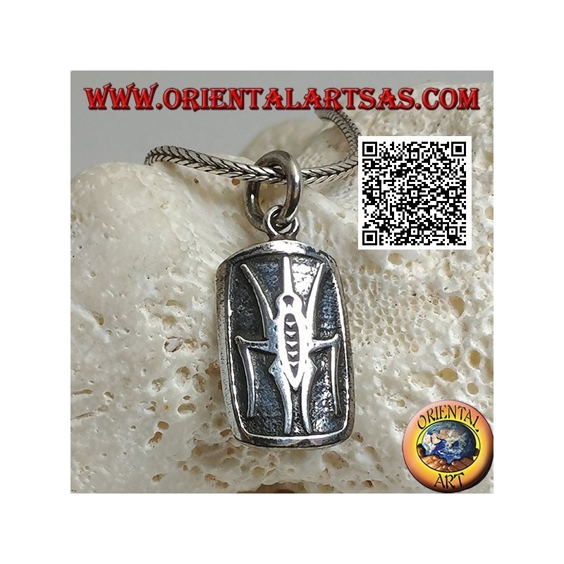 Médaille pendentif en argent avec bousier (symbole égyptien de la résurrection) en bas-relief
