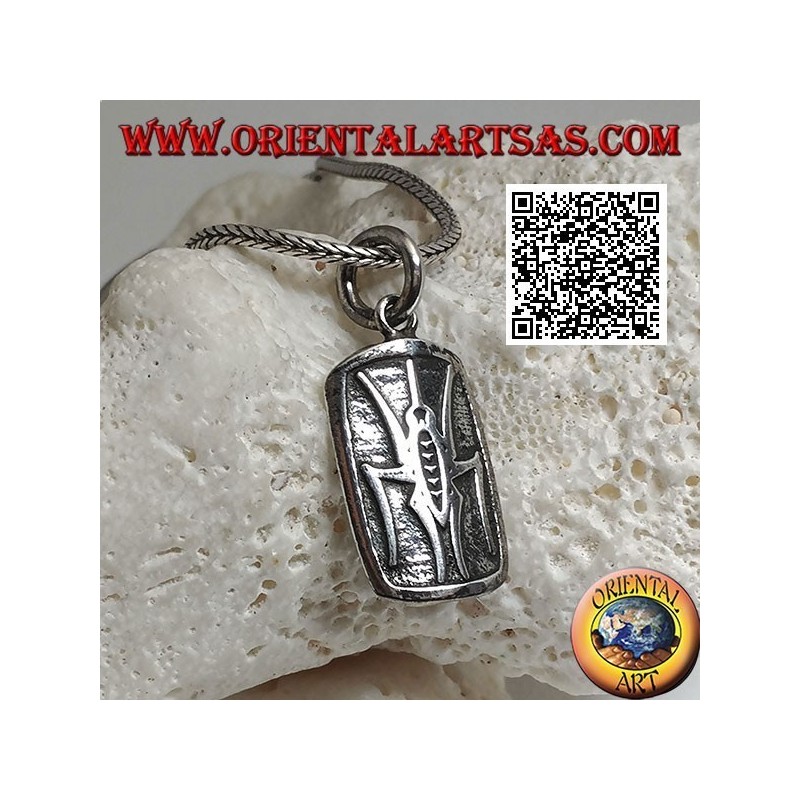 Médaille pendentif en argent avec bousier (symbole égyptien de la résurrection) en bas-relief
