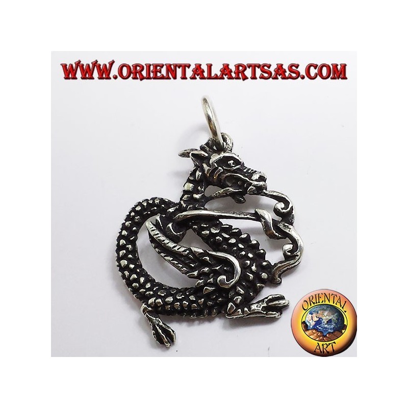 Ciondolo Drago Argento 925 Orientale | Simbolo Forza | Oriental Art