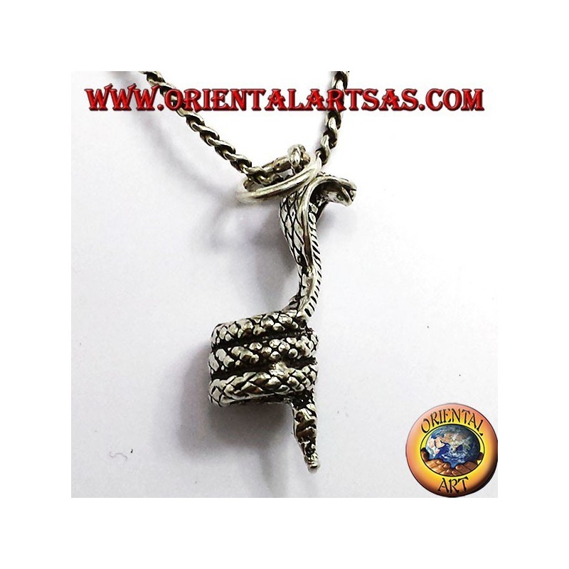 Anhänger Kobra Coiled Silber
