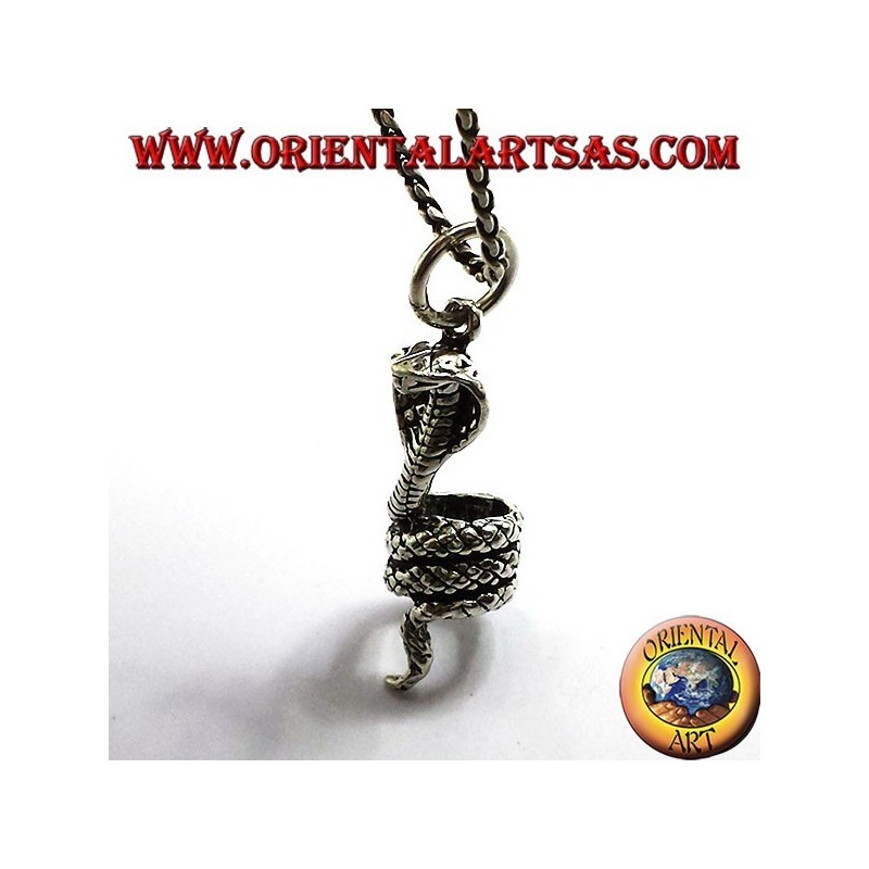 Anhänger Kobra Coiled Silber