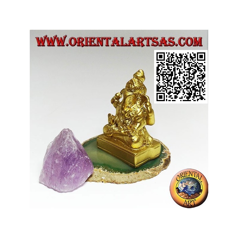Ganesh Skulptur "Der Elefantengott" sitzend, in Harz (Gold 7,5 cm)