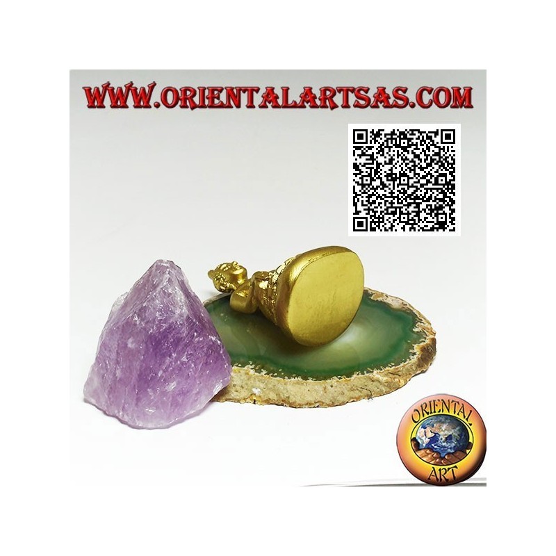 Escultura de Buda "Bhumisparsha Mudra - Sometiendo al demonio Mara" en resina (dorado) 6 cm