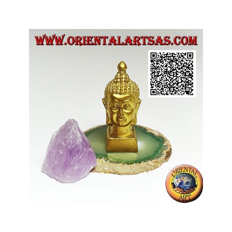 Kopf Buddhas (derjenige, der zur ultimativen Realität erleuchtet / erweckt wird) aus Harz, 7,5 cm vergoldet