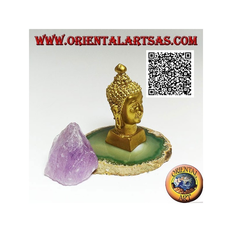 Kopf Buddhas (derjenige, der zur ultimativen Realität erleuchtet / erweckt wird) aus Harz, 7,5 cm vergoldet