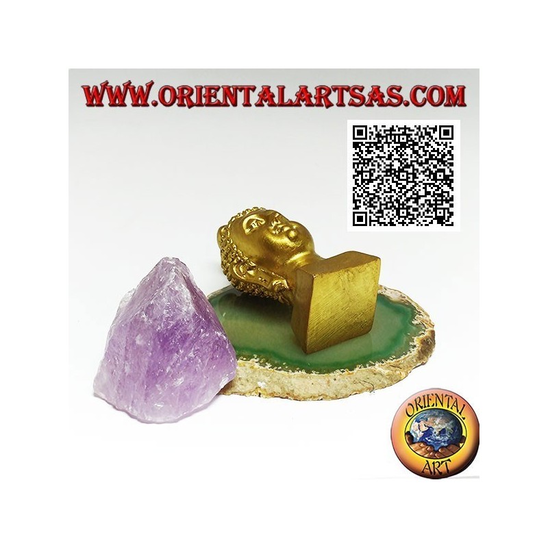 Tête de Bouddha (celui qui est éclairé / éveillé à la réalité ultime) en résine, 7,5 cm dorée