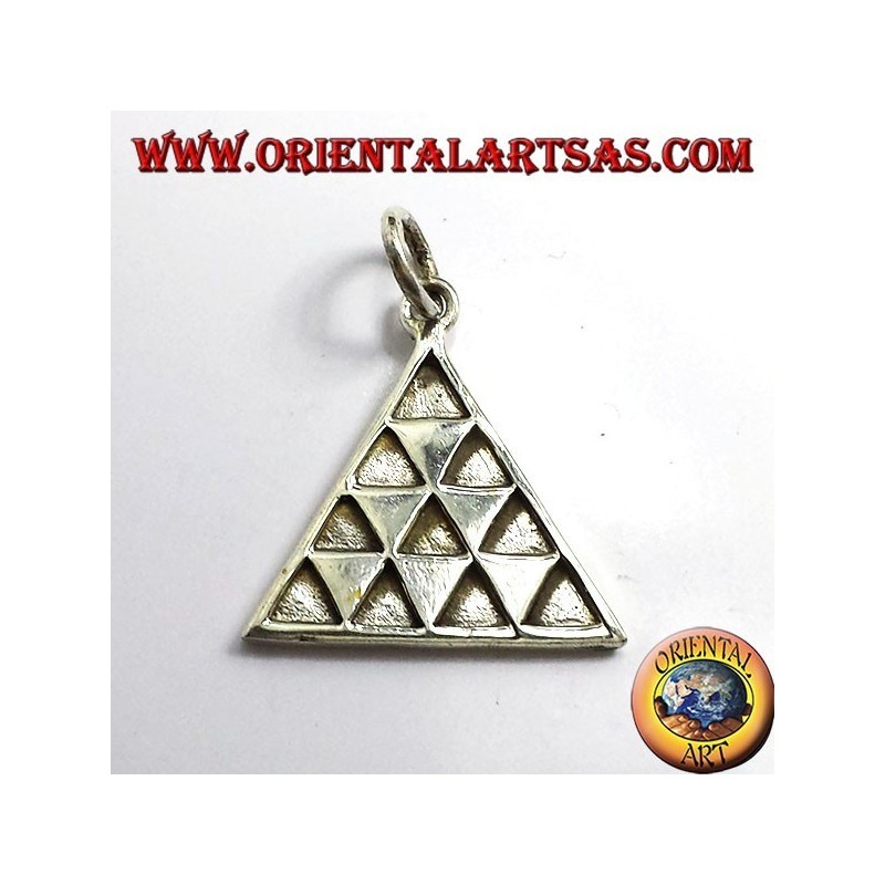 Tetraktys Dreieck Anhänger, Silber