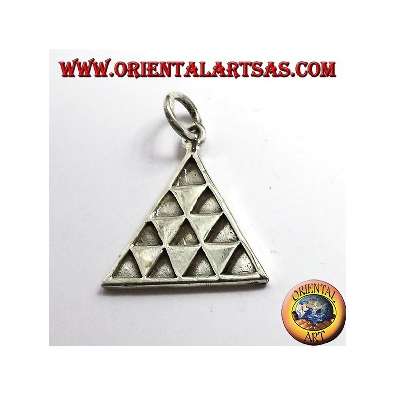 colgante triángulo tetraktys, plata