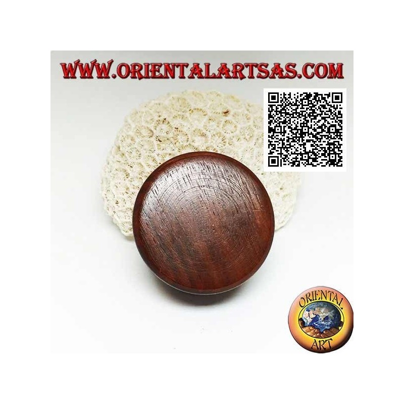 Tobacco grinder in mahogany wood with carved Taoist symbol "Yin Yang", 5 cm Ø