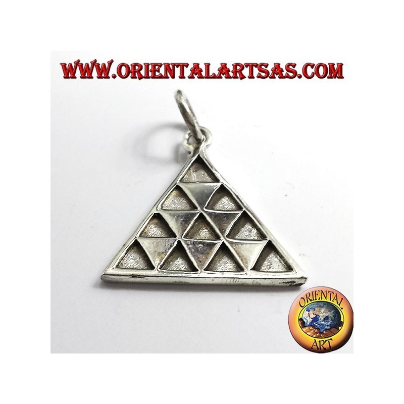 colgante triángulo tetraktys, plata