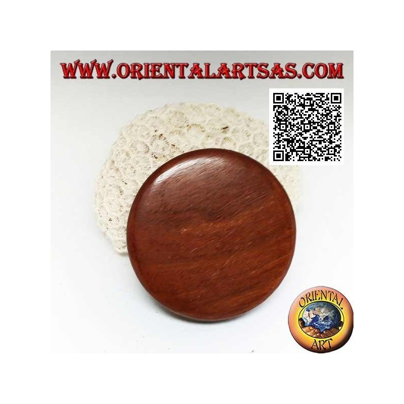 Tobacco grinder in mahogany wood with carved cannabis leaf, 6.5 cm Ø